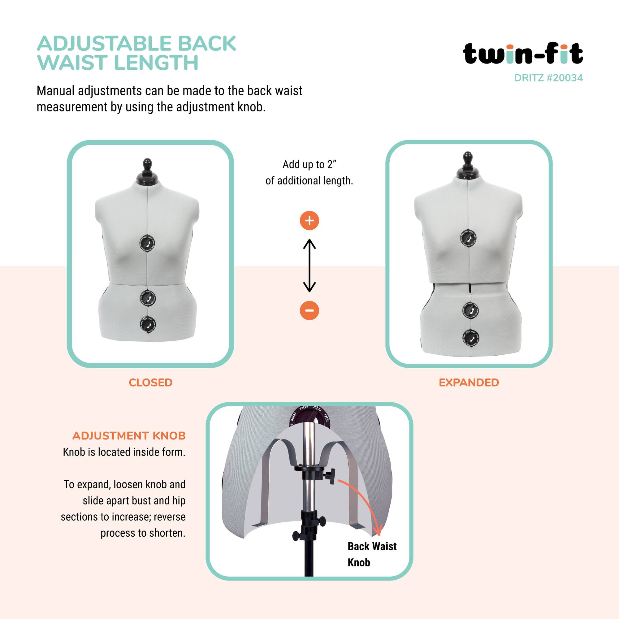 Dritz® Twin-Fit Full Figure Dress Form with Adjustable Tri-Pod Stand